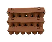 50 X Mocha 18-Egg Recyclable Cartons For 1.5 Dozen Eggs Paper