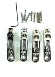 A Set of Individuals Chrome 4 String Bass Guitar Bridge Tailpiece