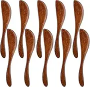 Framendino, 10 Pack Wooden Butter Spreaders Super Cheese Handy Peanut Butter and Jelly Spreader (Dark Brown)
