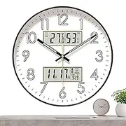 Luminous Silent Wall Clock with Date, Non-Ticking Luminous Wall Clock, Modern Luminous Clock, Wall Clock with Date and Night Glow, Quiet Bedroom Wall Clock, Decorative Silent Wall Clock with Date