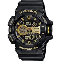 在飛比找蝦皮商城優惠-CASIO卡西歐 G-SHOCK 金屬系雙顯手錶-經典黑金 