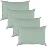 [Bamboo Bay] Hotel Quality 4 Piece Cooling Pillow Cases for Hot Sleepers - 100% Viscose Made from Bamboo Pillowcase - Soft & Breathable Pillow Covers with Envelope Closure - Queen 20 x 30 Inches - Sage