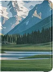 [Amooorous] Summer Snow Mountain Meadow Yellow Daisies Leather decorative passport holder for travel men Vaccine Case Protector Cover Travel Passport Wallet With Vaccination Card Slot Lightweight, Summer snow
