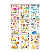 9 Sheets Hawaiian Holiday Window Stickers Dwarf Wall Glass Decoration Electrostatic Wall Stickers -Red