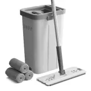 Mop and Bucket with Wringer Set for Home, Hands-Free Flat Mop and Bucket for ...