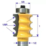 1 pc 1/2" Shank with 1/8" Rad. Triple Bead Router Bit S