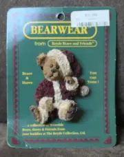 Boyds Bearwear Bear Lapel Pin with Santa Claus Suit Hat New with Tags