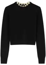 Rabanne Chain-embellished Wool-blend Jumper - Black - M M