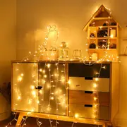 Christmas String Lights Clear Wire Fairy Tree Lights Fairy Lights for Wreath Garden Decorations -Warm light