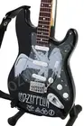 Miniature Guitar Art Series Led Zeppelin Black & Strap