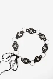 [Supré] Supré - Western Tie Belt - Black/silver 2XSXS BLACK/SILVER