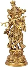 Lord Murli Manohar Krishna Krishan Brass Statue Murti Gift & Home Décor Big Size- Height 15 Inches