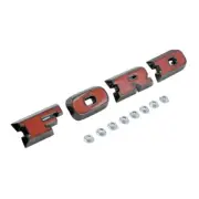 FORD Grille Letters Black Chrome w/Red Insert 1966-77 Ford Bronco C7TZ-8316-BCH (for: Ford)