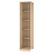 PAX Add-on corner unit with 4 shelves, white stained oak effect, 53x58x236 cm