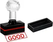uxcell Good Stamp Self Inking, Red Ink Office Stamps Pre Inked Message Stamp Refillable Business Stamp, Black