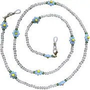 [DEARMAMY] 1Pc Lost Eyeglasses Hanging Chain with Crystal Beads Flower Necklace for Glasses Elegant Design for Masks and Eyewear Retention
