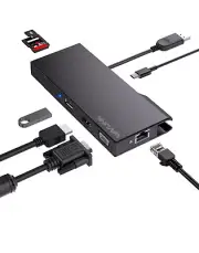 USB 3.0 Dual 2k@60Hz Portable Dock w Detachable Mini Hub, Windows, Mac OS X