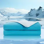 HOMELAB® BlueCool™ Cooling Comforter for Hot Sleepers, Night Sweats Relief, Ultra-Breathable Lightweight and Smooth Blanket with Silk Blend Filling, Q-Max>0.4, King Size 106"x90", Quick Cool Down