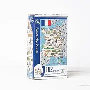Terra Puzzles France Map Wooden Jigsaw Puzzle 152 Piece, 10x15 inches, for Adults and Children