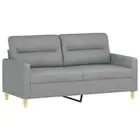 2-Seater Sofa Lounge Couch Loveseat Futon Accent Chair Fabric Light Grey 140cm