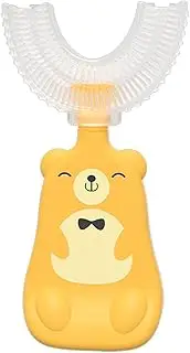 Ninety Percent of Children Aged 2-7 Years Refuse To Brush Their Teeth. Our Upgraded Version of the Electric Toothbrush is Designed With a Animal Pattern & U Shaped B yellow-B