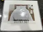 White 3-Piece Duvet Set With Pillow Shams, Size Queen, Vue Elements Hinton