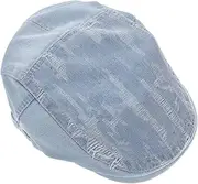[TEMPNAP] Vintage Worn Look Women News Boy Hat Stylish Breathable Cap for Unique Fashion Statement for Casual Outings and Daily Wear Durable Denim Material