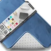 Bathroom Rugs, Velvet Memory Foam Bath Mat, Non-Slip, Solid Calm Blue 20 x 32