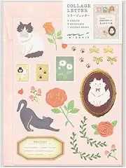 Midori 86922006 Collage Letter Set, Cat Pattern