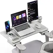 Newtral Home Office Laptop Desk for Office Chair, Adjustable Portable Laptop Table Tray with Wrist Rest, Mouse Pad and Cup Holder, Laptop Stand for Working, Writing and Gaming - Home Office Essentials
