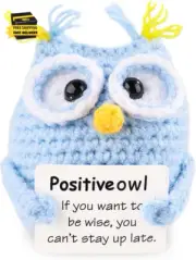 Funny Positive Owl, Adorable Positive Owl Crochet Knitted Potato Doll with Encou