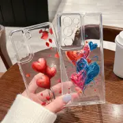 For Samsung S25 Ultra S24 FE S23 A15 A16 A56 A55 A25 A52 Clear Heart Case Cover