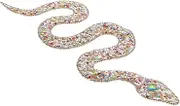 ARTIBETTER Snake Rhinestone Patch Unique DIY Embroidered Beaded Applique for Clothing Bags Hats Jackets Versatile Snake Design for Fashionable Decoration Durable Rhinestone Material