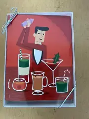 RARE Josh Agle Shag Bartender Martini Christmas Cards Set of 10