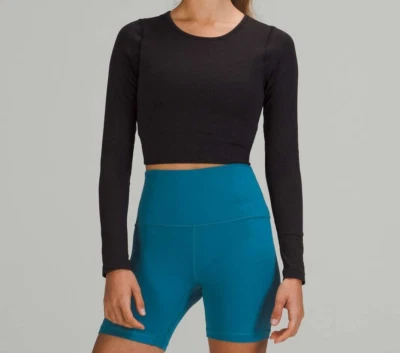NEW lululemon Ebb to Street Long-Sleeve Shirt Black. Size 14. NWT