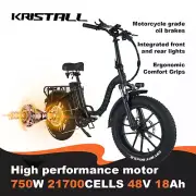 2025 KRISTALL Y20 750 48V Mountain Electric Bicycle BIKE 20" Tyres 18AH Battery