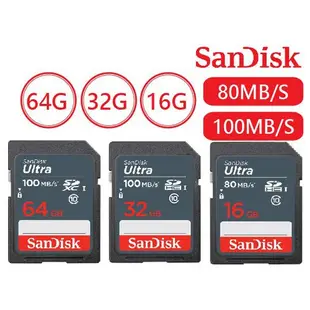 SanDisk Ultra 128G 64G 32G 16G SDXC SD Class10 100MBs 相機 記憶卡