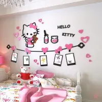 在飛比找蝦皮購物優惠-卡通KT貓壓克力照片牆hello kitty壁貼 3d立體牆