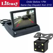 4.3" Folding Car Monitor with Car Rear View Backup Reverse Camera Led 12V 24V