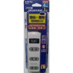 【現貨附發票】朝日電工 DOUBLE SUN 雙日 2P防雷1開4插延長線 3M /條 E-35N-3