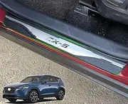 Luyhok Car Door Sill Scuff Protector, for Mazda CX-5 CX5 2013-2022 2023 2024 Accessories Parts, Stainless Steel with abs Plastic Door Entry Guard Plate Trim Cover