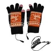 [Generic] Heated Winter Gloves,Touch Screen Heated Full Finger Gloves | Heat Gloves for Winter with Adjustable Temperature for Typing, Sports
