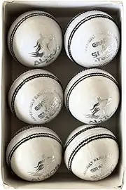 Almos Sports Cricket Hard Ball - Pack of 6 Premium Leather Ball International Standard for Day and Night Cricket Tournaments and Net Practice | for Outdoor Sport Men & Women Cricket Game |