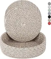Trivets for Hot Dishes, Trivets for Hot Pots and Pans, Hot Pads for Countertops, Coasters 4 Pcs and Storage Basket 1 Pack, Pot Holders for Kitchen, Cotton Hot Mats Cooking Pad Protect Table (Brown)