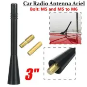 Car Short Stubby Antenna Aerial AM/FM Radio Mast2 Styles Screw Accessories Black (for: Renault)