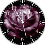 Beautiful Purple Rose Frameless Borderless Wall Clock Nice Gifts or Decor Y108