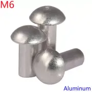M6 6mm Pan Button Head Knurling Rivets Solid Aluminum Rivet Fasteners Nut Insert