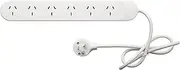 HPM Standard 6 Outlet Powerboard White