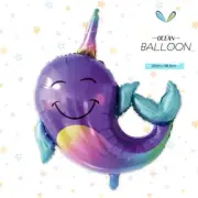 Narwhal Foil Balloons Birthday Party bag Sea Animal Rainbow Whale Balloon