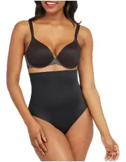 [Spanx] Suit Your Fancy High-Waist Thong in Black